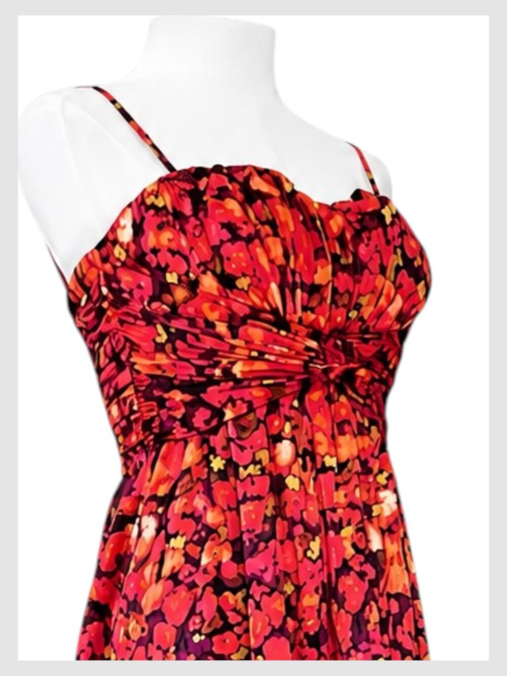 Jessica Simpson Maxi Dress Red Black Floral Corset S 6 - Picture 5 of 8